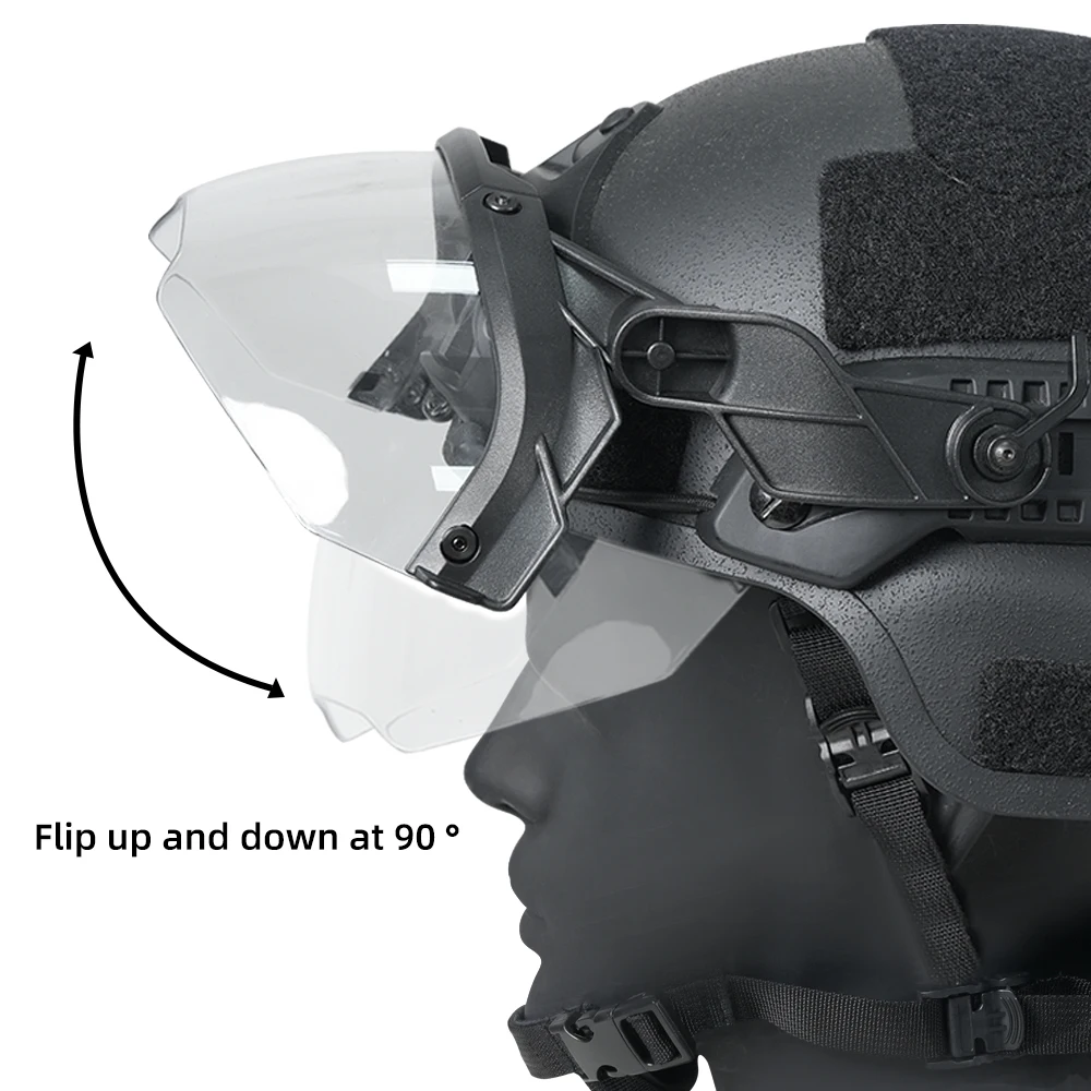 Les lunettes viennent avec des crochets et peuvent être utilisées avec un masque facial sont des casques de sécurité en plein air pour les jeux de personnes réelles, lunettes de chasse