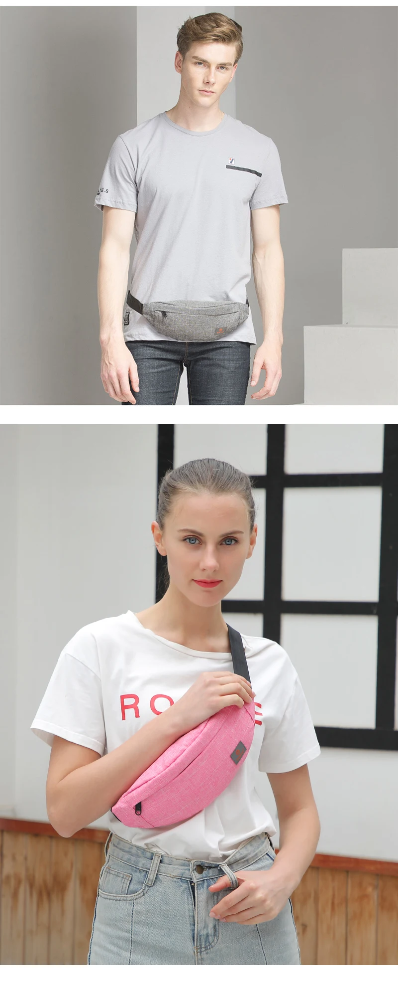 TINYAT Neue Frauen Casual Taille Pack Tasche Marke Leinwand Schulter Fanny Packs Frauen Gürtel Tasche Tasche Für Geld Telefon Schwarz Bum Hüfte Tasche – Detail 8
