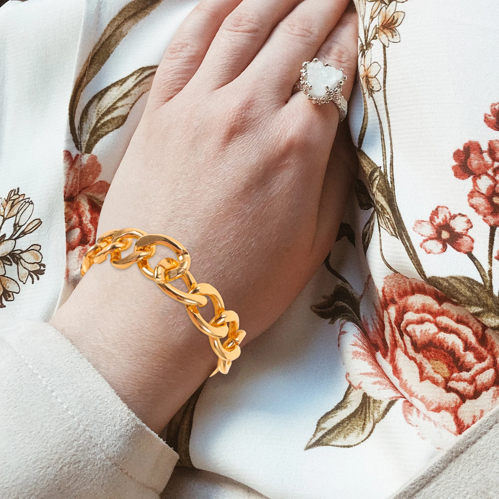 تنوعا سلسلة معدنية سوار للرجال أنيق الحد الأدنى ربط معصمه الذهبي الهيب هوب مجوهرات الإكسسوارات #2