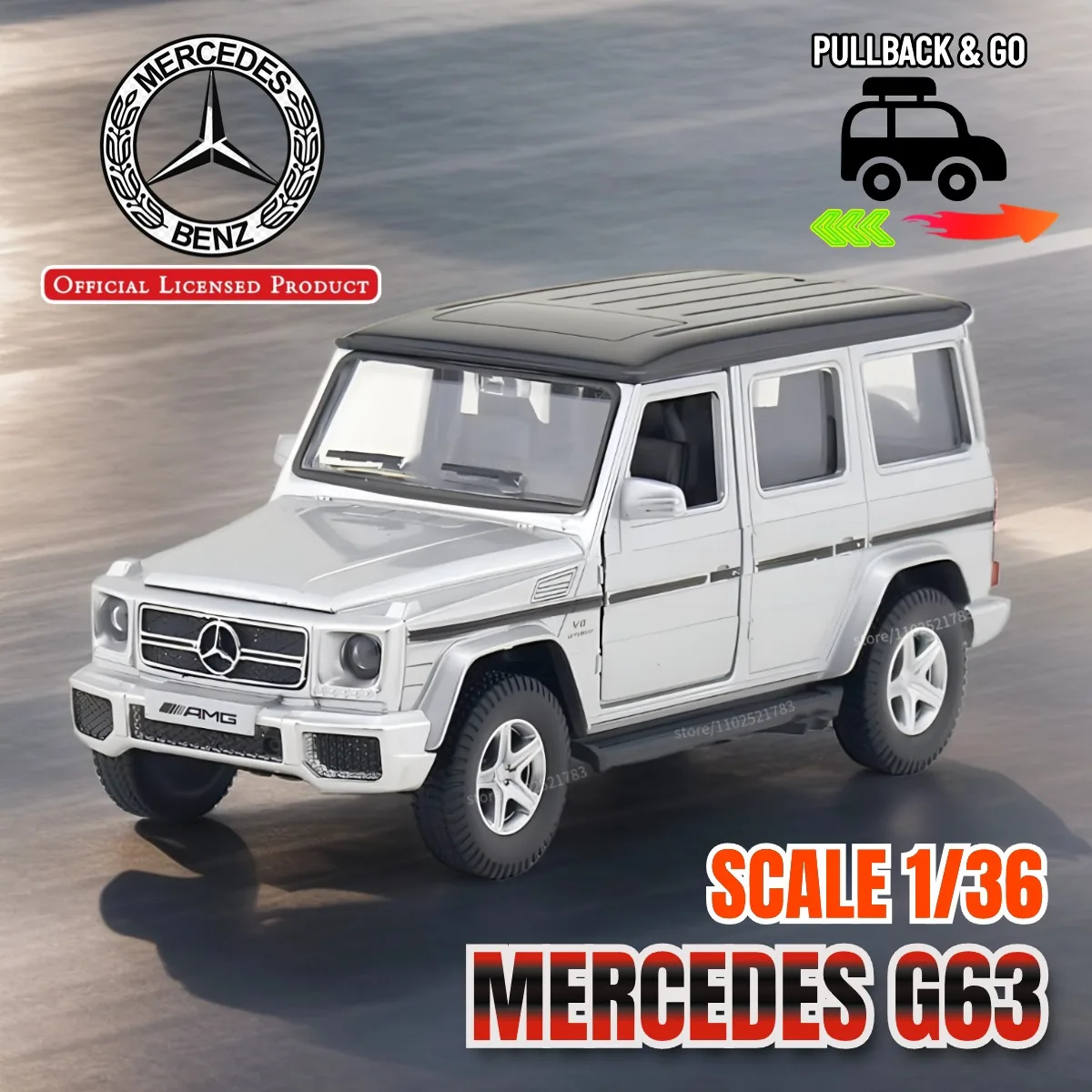 1:36 Mercedes G63 AMG Car Model Repilca Scale Metal Diecast Miniature Collection Vehicle Hobby Kid Toy for Boy Xmas Gift