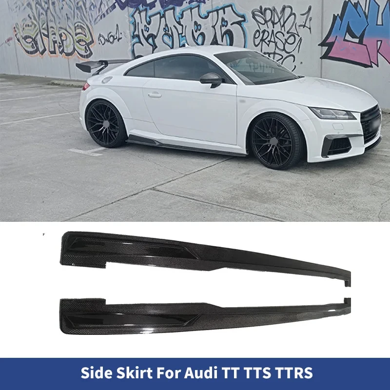 Auto Parts Carbon Fiber Side Skirt Extension Lip Fit TT TTS TTRS MK3 8S 2018 view 5
