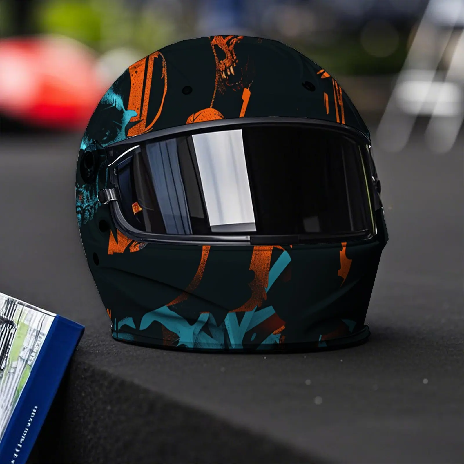 Trendy Bad Worded Street Art integraalhelm vinyl wrap sticker, waterdichte krasbestendige zelfklevende PVC-stickers, Artisti