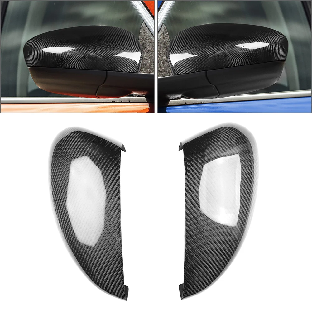 Exterior Side Door Mirror Cap Side Rearview Mirror Cover 2Pcs For Left Hand Drive Cars Only Carbon Fiber