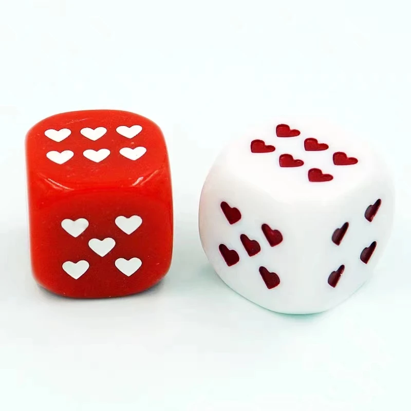 2PCS Heart Dice Drinking Games Couple Gifts For Girlfriend Juegos De Mesa Familiares Divertidos Birthday Wedding Party Favors