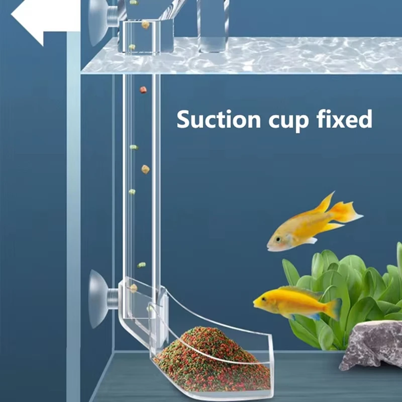 Multifunctional Large Capacity Feeder Aquarium Feeding Tube Anti-Stuck Food Dispenser Transparent Design Fish Feeder