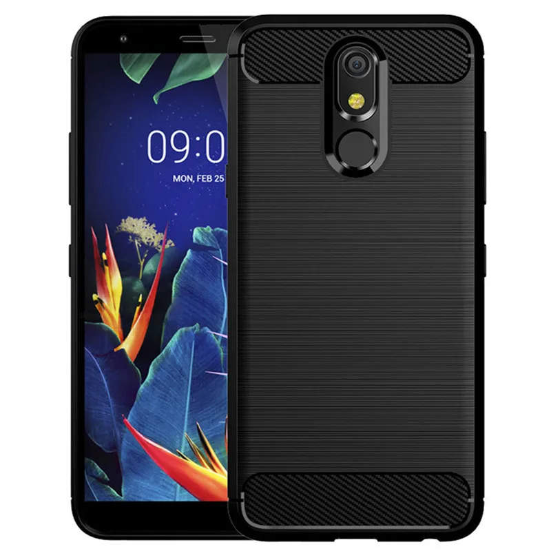 Silicone Back Cover for LG K40 K12+ Shockproof Carbon Fiber Case for lg x4 2019 LG K12 Plus Soft Phone Case Coque Fundas