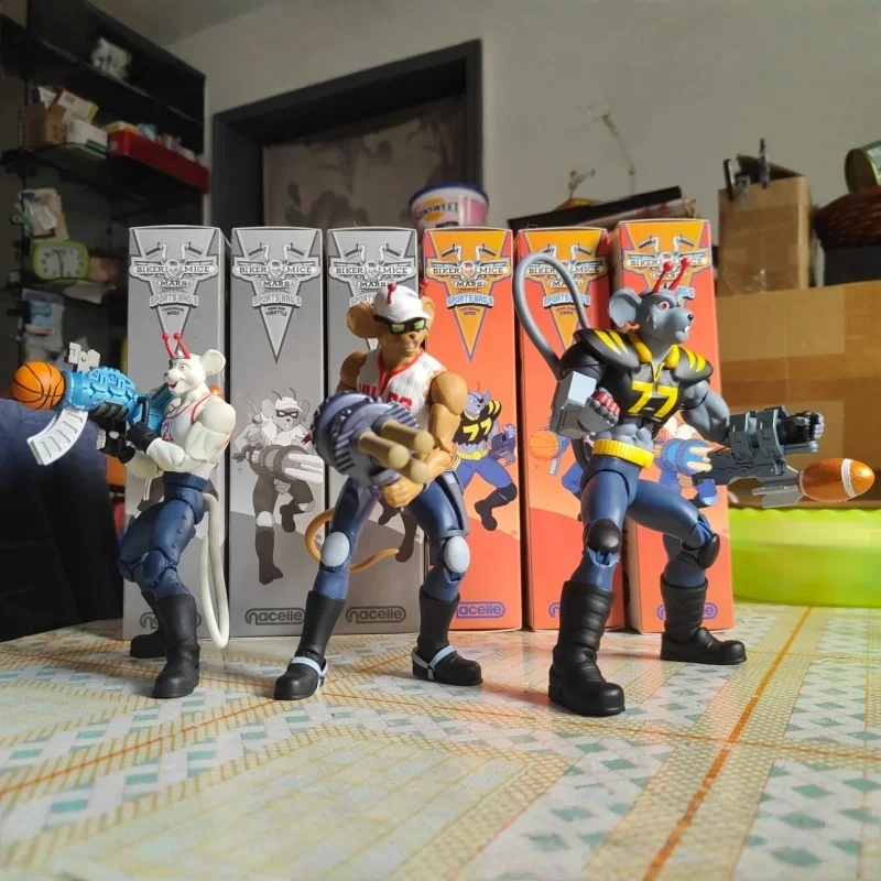 限定在庫 公式 Nacelle Biker Mice from Mars Wave 1 スロットル & ヴィニー 2nd エディション アクションフィギュア 90 年代の漫画グッズ