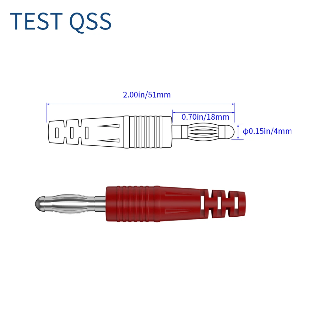 QSS BNC Adapter Kit Insulated 4MM Rotary Male BNC Double Banana Jack  Banana Socket with Test Lead QT0087