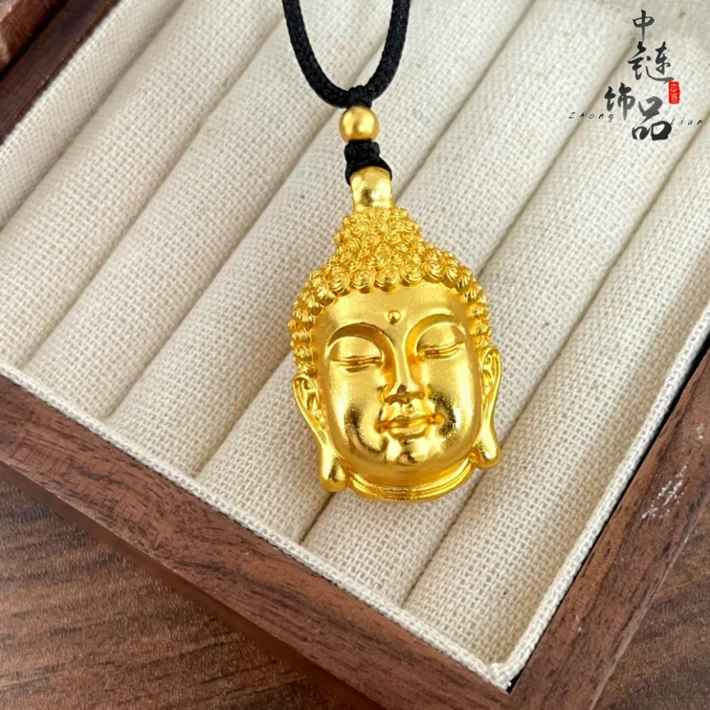 Hollow big day Buddha head pendant 9999gold