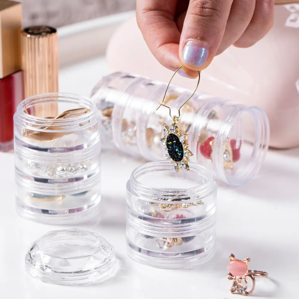 

Multilayer 5g Clear with Cover Stackable Round Jewelry Storage Box Makeup Organizer Eye Cream Box Face Cream Box