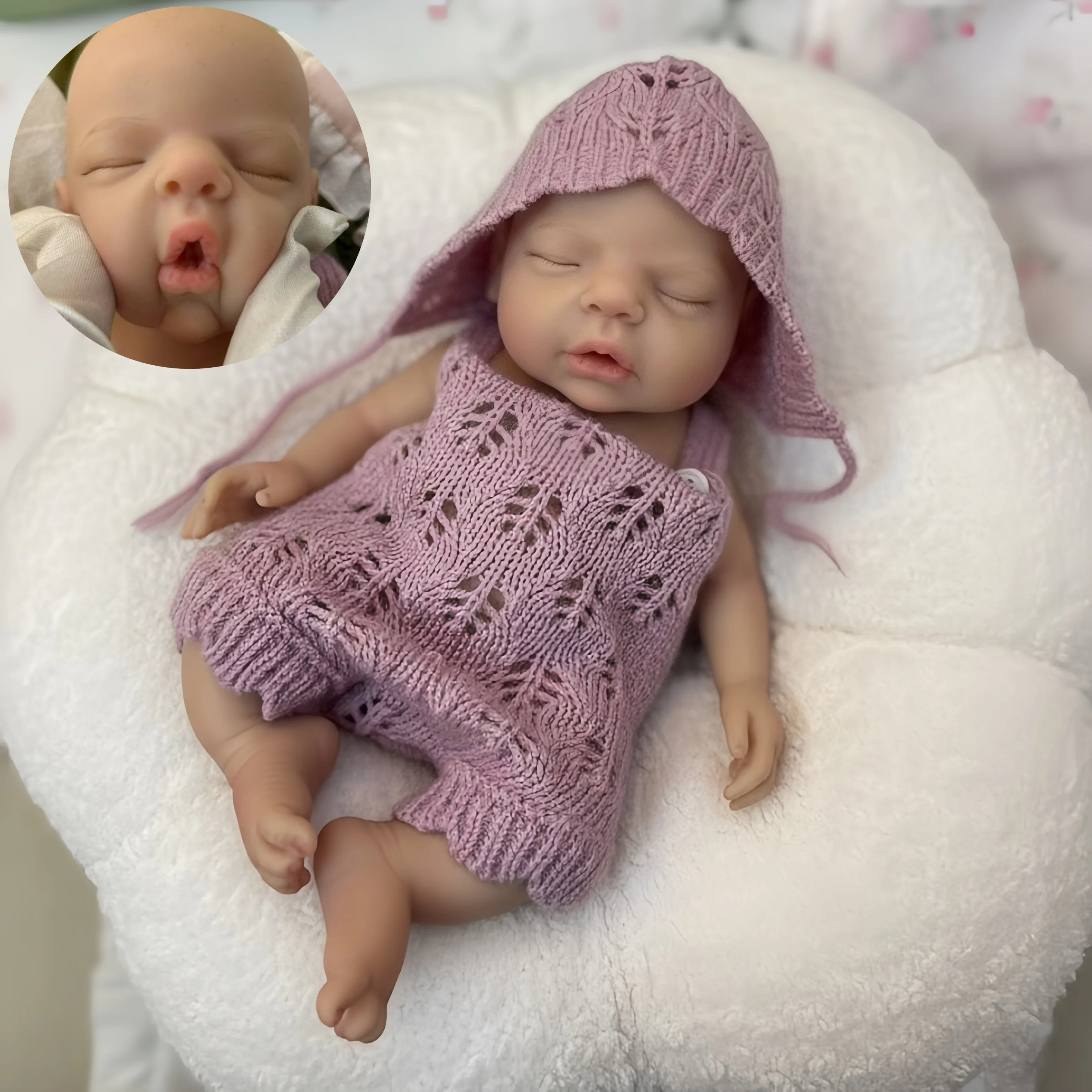 

10 Inch Open Mouth Silicone Body Reborn Doll Handmade Painted Realistic Bebe Boneca Renascida Muñecas Silicona