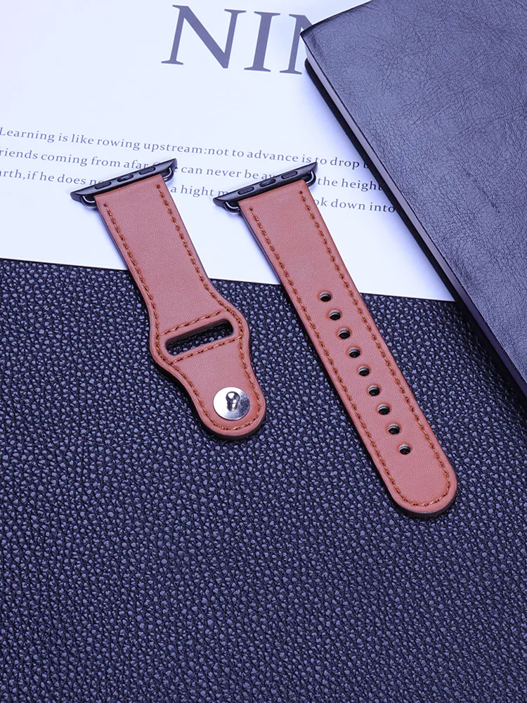Leather loop For Apple watch band series Ultra 49mm 44mm 40mm 42mm/46mm wrist bracelet for iWatch 8 7 3 4 5 6 10 41mm/45mm strap
