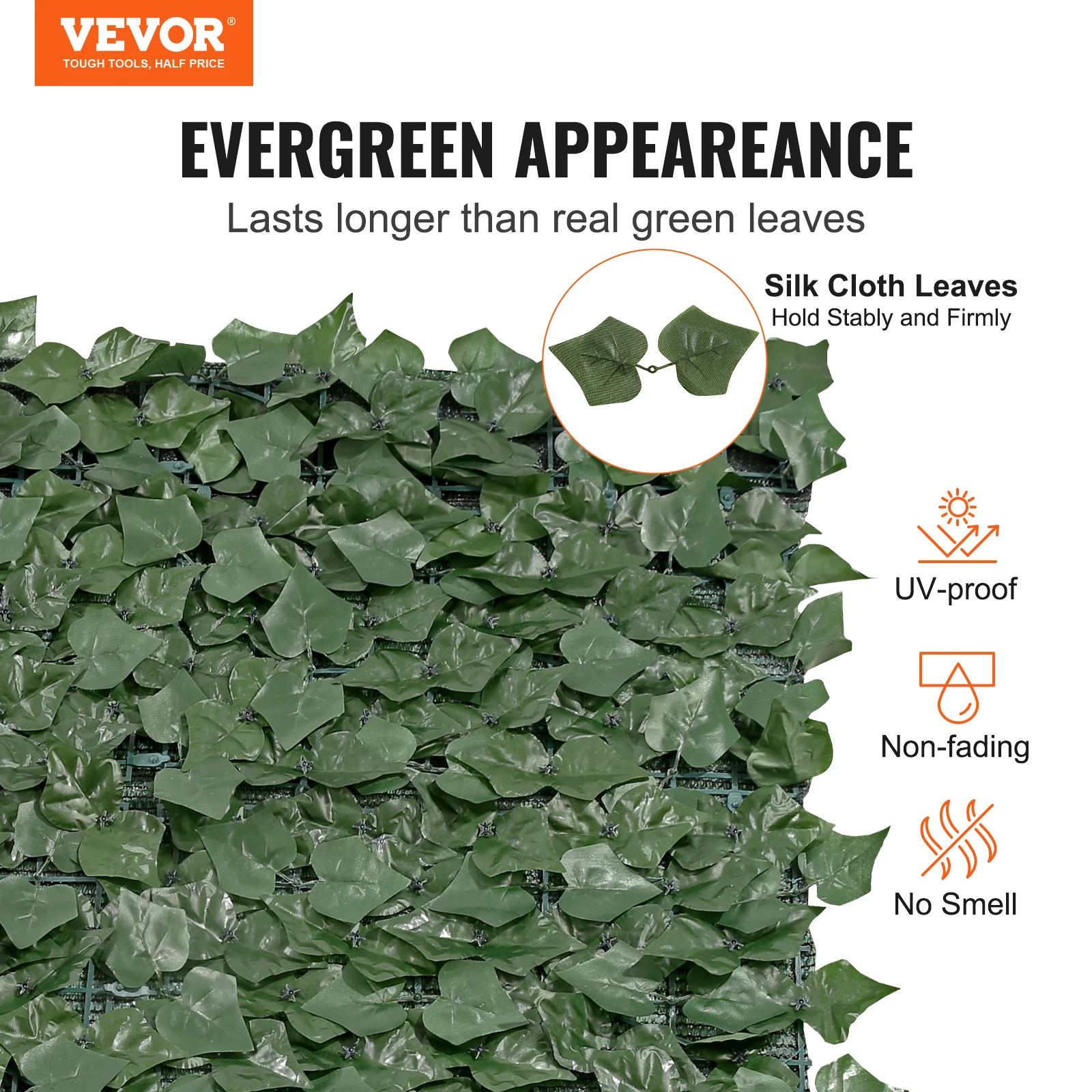 VEVOR Ivy Privacy Fence Artificial Green Wall Screen Greenery Faux Hedges Vine Leaf Decoration for Outdoor Garden Yard Balcony