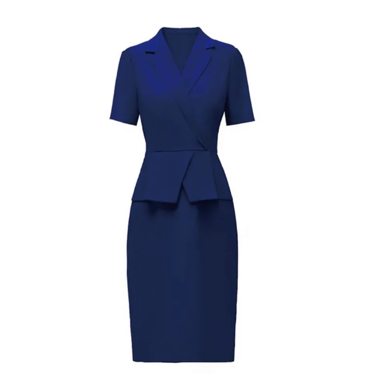Professional Elegant Dress For Women Jewelry Store Workwear Summer Slim Popular Fit Short Sleeve Bodycon Dress Beauty Salon