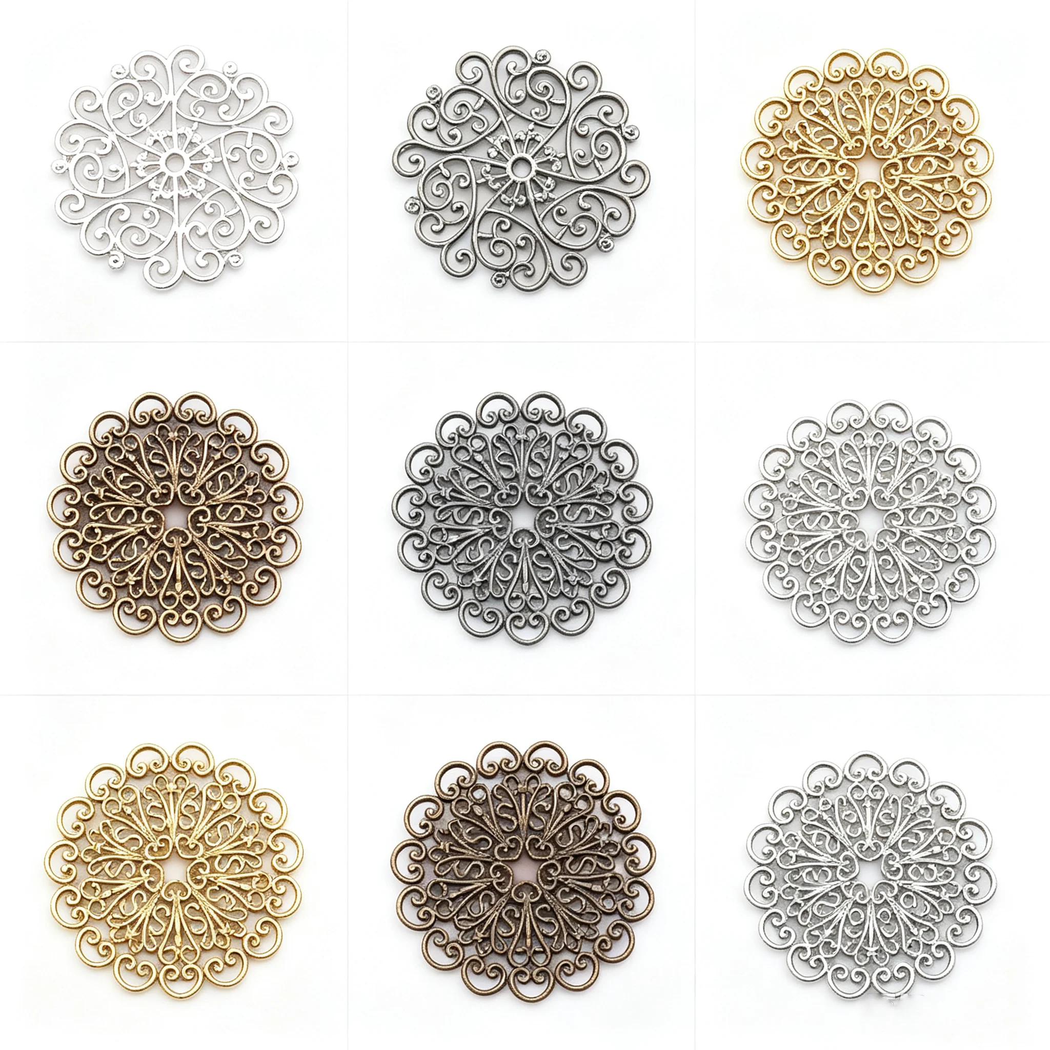 Mandala Pattern Charms Metal Pendant DIY Handmade Craft Jewelry Making Accessories