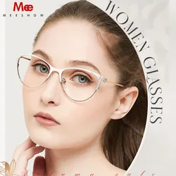 Messhow titanium alloy glasses frame woman's cat eye brand designe stylish prescription eyewear myopia ladies optical frame 6933