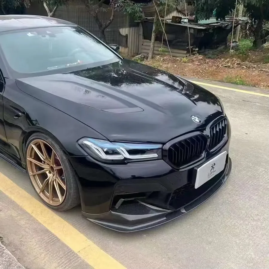 

For BMW M5 F90 LCI 2021+ Carbon Fiber Front lip Car Front Bumper Diverter Spoiler Diffuser Front lip chin Car Accessories