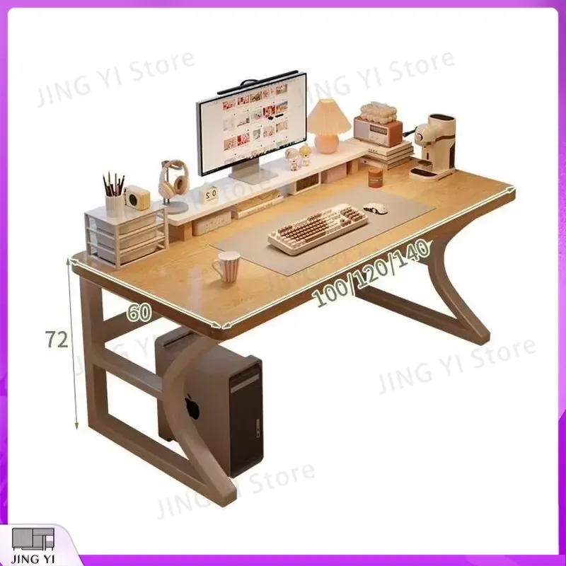 Modern Wooden Computer Desk with Ergonomic Office Chair for Study Bedroom Workspace Adjustable Height Desk Set for Home