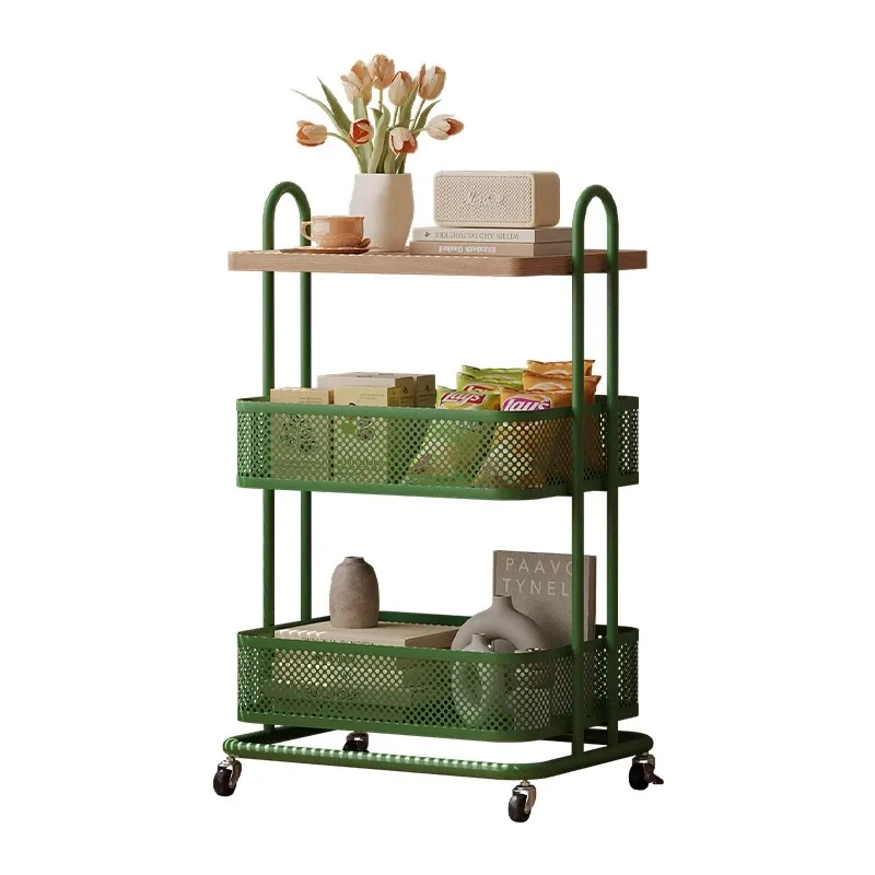 

Living Room Sofa Mini Small Tea Table Movable Pulley, Small House Design Creative Corner Storage Cart