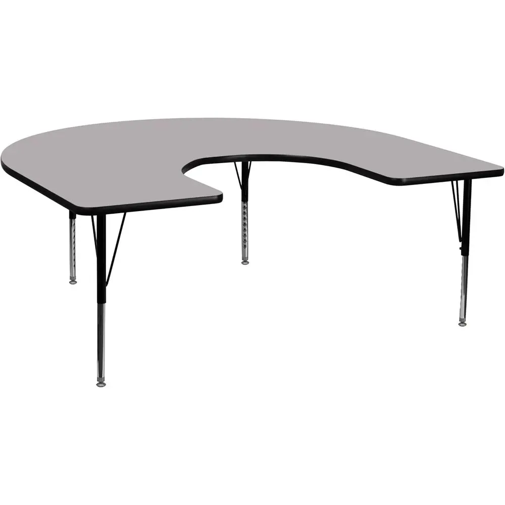 

60''W x 66''L Heshoe Grey Thermal Laminate Activity Table - Height Adjustable Short Legs