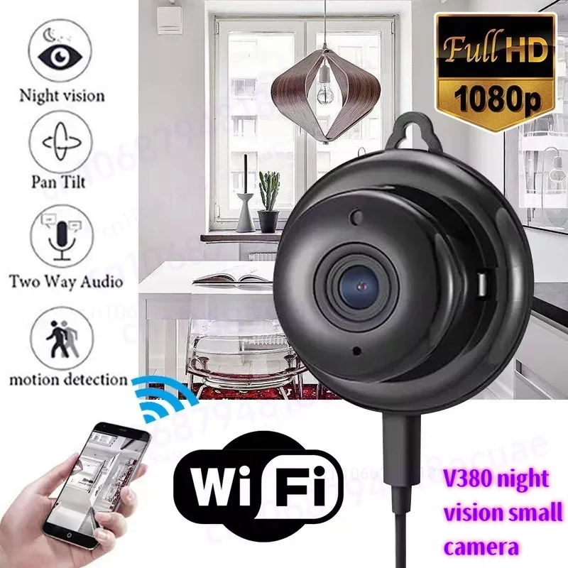 

1080P WIFI Small Camera Infrared Mini Wireless IP Camera V380 Night Vision CCTV Camcorder Motion Detect Home Security Dual Audio