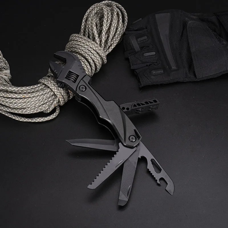 Outdoor Multi-Function Wrench Combination Tool - Multi-Purpose Pliers Folding Knife Saw Included Repair Hand Tool