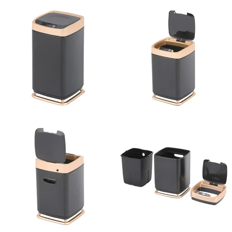for Smart Automatic Trash Can Electronic Sensor Waste Bin Touchless Garbage Can  Home Kitchen Bathroom Office