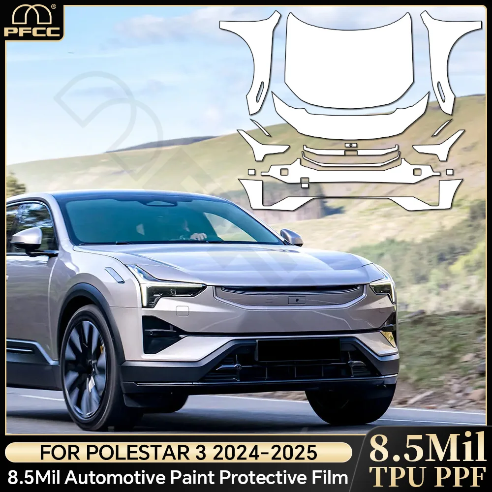 

Pre-cut PPF For Polestar 3 2024 2025 Bra 9Mil TPU Paint Protection Film Car Body Bumper Anti-Scratch Clear Kit Resistant Cover