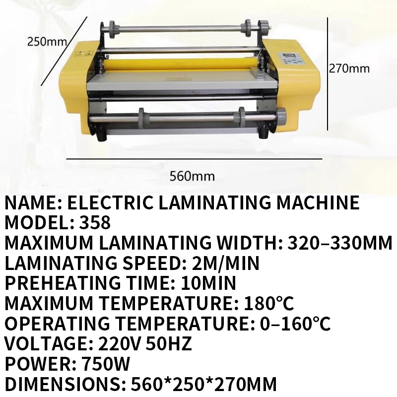 A3 Laminator with Smart Temperature Control for Photos and Menus 358 Multifunctional Cold Laminator Electric Laminator