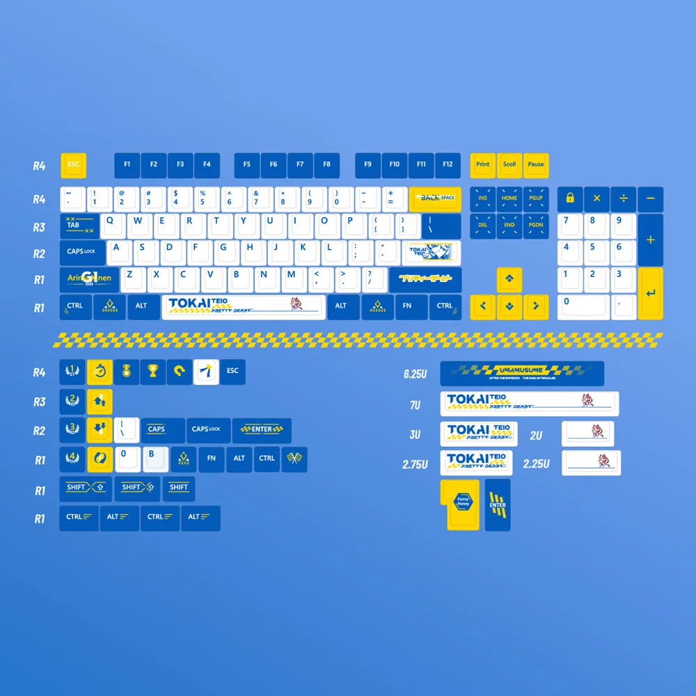 1 Set Tokai Teio Keycap PBT DYE Subbed 142 Keys Cherry Profile ISO Enter ANSI Layout KeyCaps 1.5mm Thick For Mechanical Keyboard