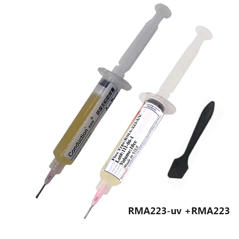 RMA-223 10cc BGA Tin Solder Paste Flux Needle Tip Syringe No-clean Flux Grease For Phone SMD PGA PCB Electronic Weld Soldering