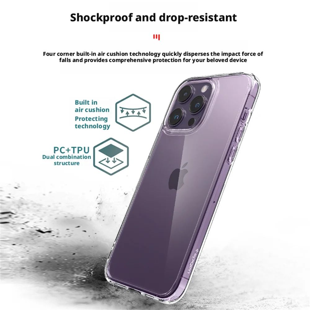 Spigen Ultra Hybrid Nicht Vergilbende Transparente Hülle für iPhone 18 17 16 Plus 15 14 13 12 Pro Max Stoßfeste Durchsichtige Schutzhülle – Detail 11