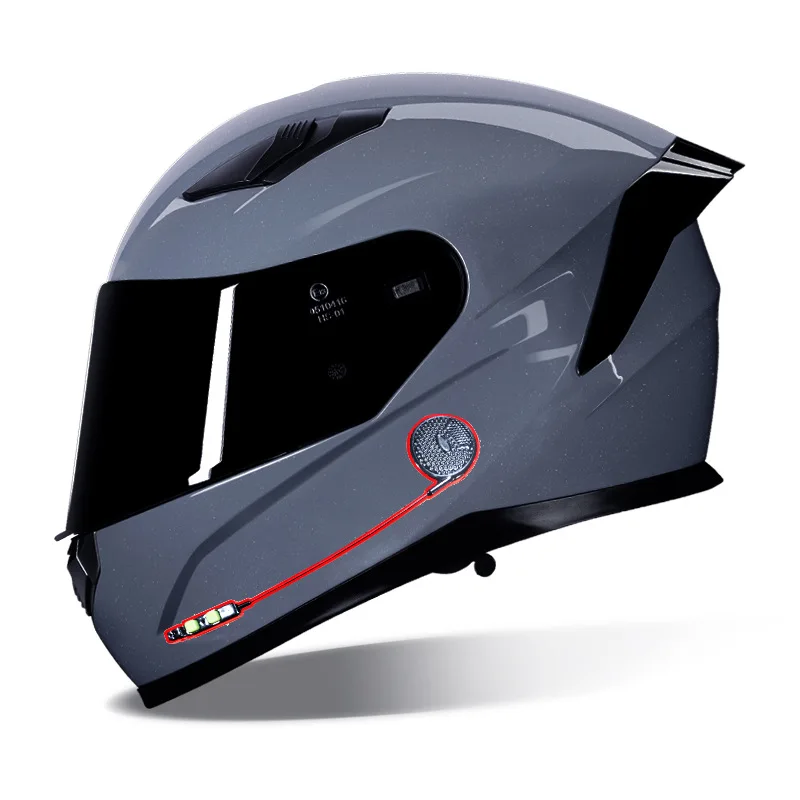 HNJ Motorcycle Helmet Male Female Personalized Bluetooth Knight Full Helmet Motorcycle Safety Helmet Four Seasons