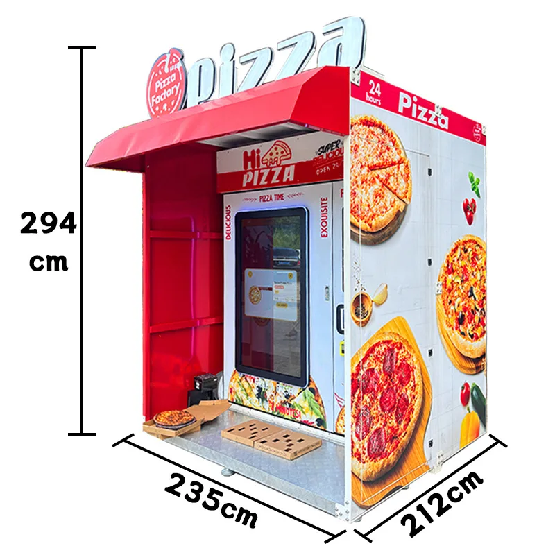 24-Hour Fully Automatic Unmanned Pizza Vending Machine Fast Food Delivery for Large Shopping Malls Coin Payment for Coffee Pizza