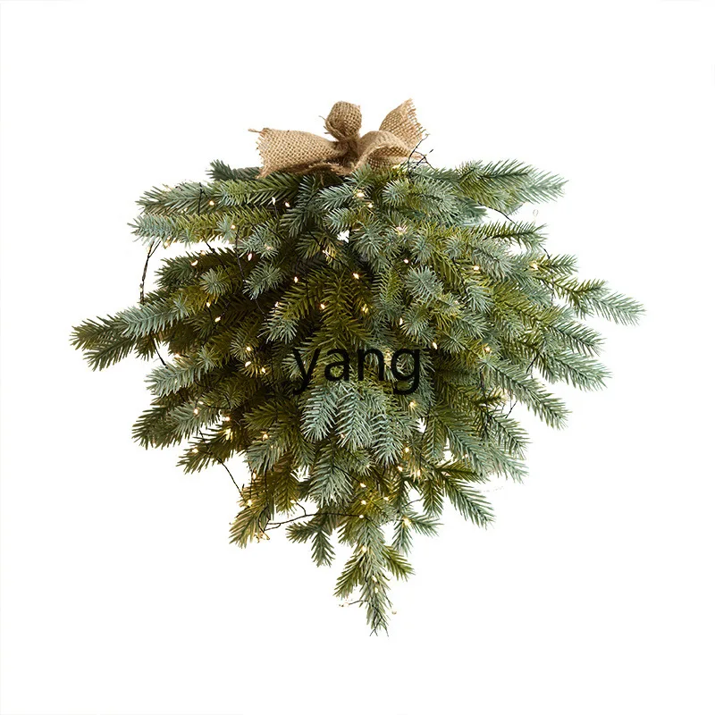

LMM desktop Christmas tree fir tree wreath hanging upside down tree wall door hanging window scene arrangement props