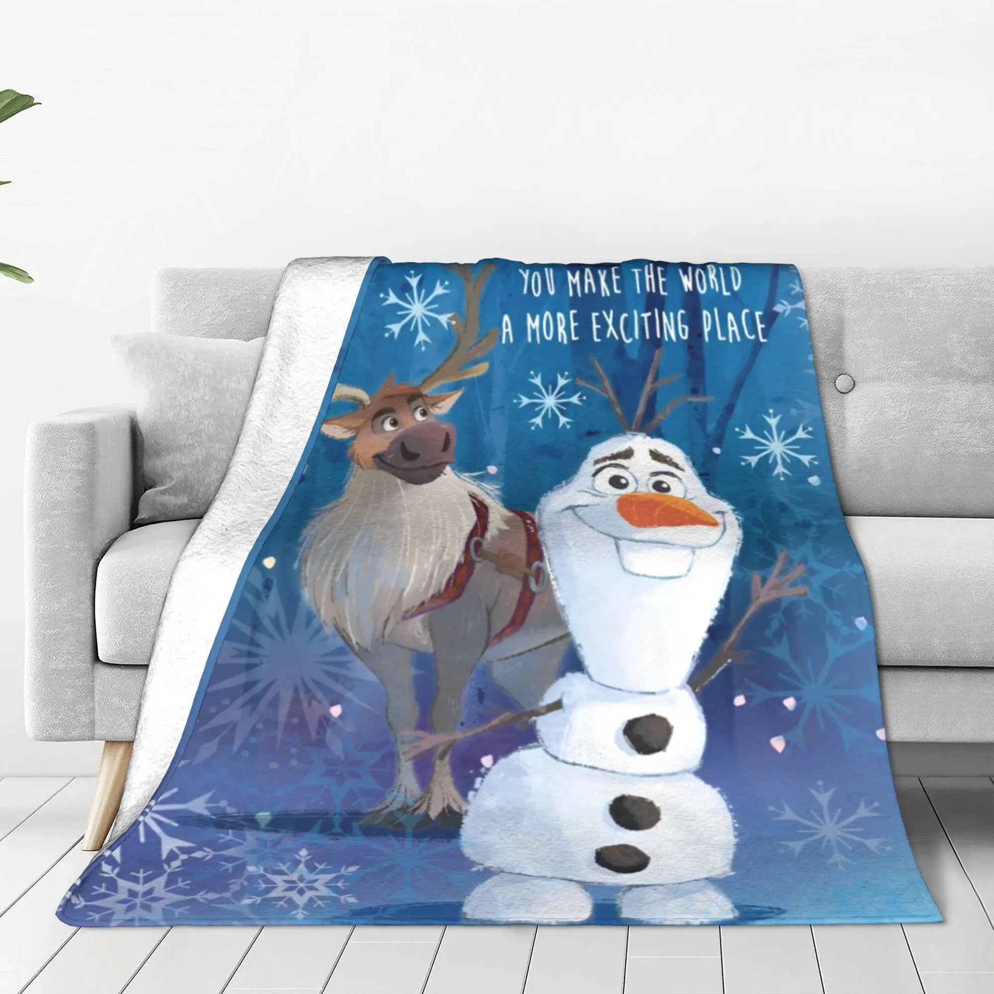 Frozen Olaf and Sven Daddy Blankets Cartoon Cute Flannel Funny Breathable Throw Blankets for Bed Sofa Spring Autumn Outdoor