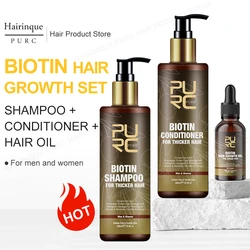 Biotin Hair Growth Shampoo Conditioner Set Anti Hair Loss Treatment for Men Women Fast Thicken Regrowth Oil Beauty Health PURC