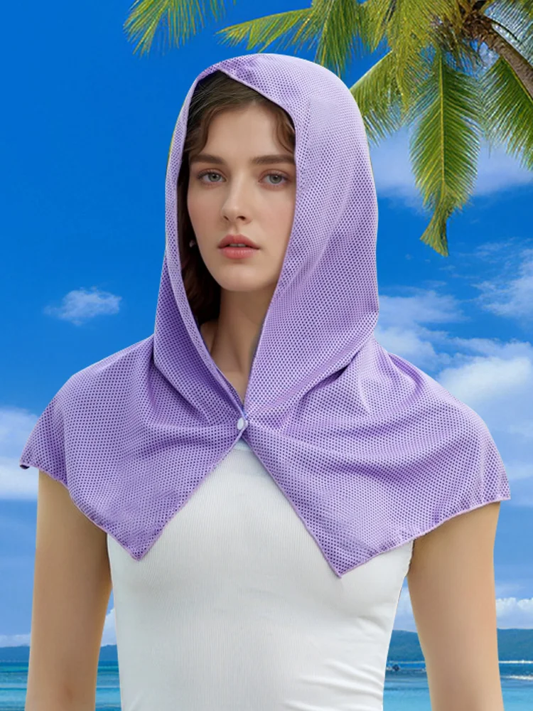 1pc Cooling Hooded Towel For Men & Women, UV Protection Quick Drying Absorbent Towels For Camping Workout Cycling, Golf, Running