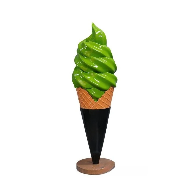 

Matcha ice cream sculpture ice cream large ornament outdoor landscape sculpture shopping mall Meichen props