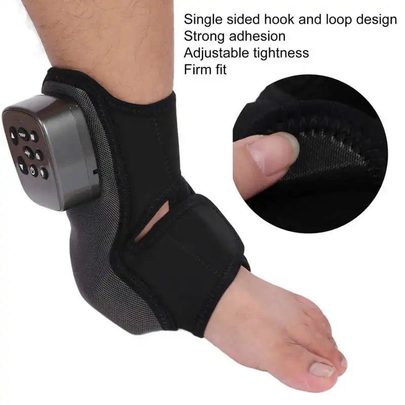 Electric Foot Ankle Massager Pain Relief Mode Adjustable Vibration Hot Compress Ankle Massage Machine Heated Ankle Brace