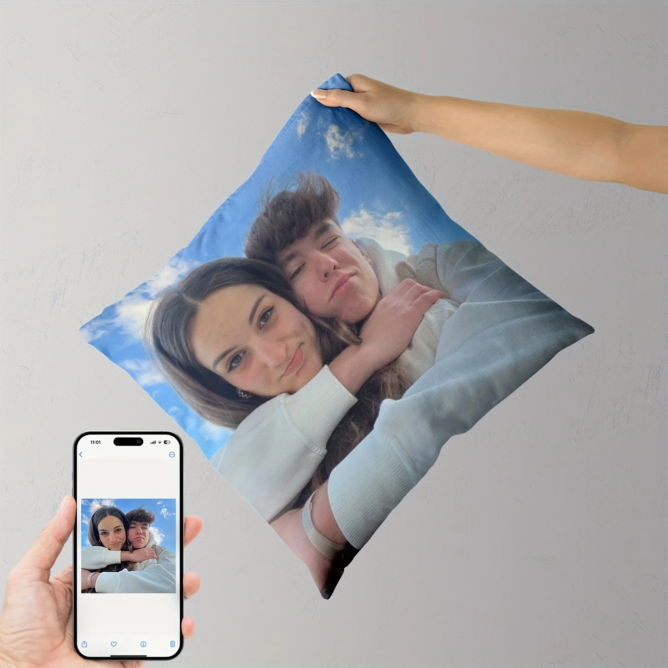 Custom photo pillowcases with personalized image designs. The perfect personalized gift for couples and family members.
