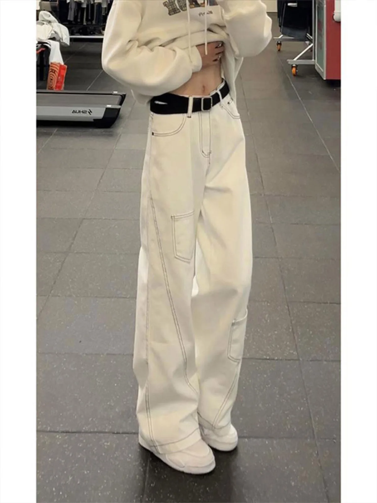 

Cleanfit American Sle Loose Wide Leg Jeans Men Women Design Slimming Multi ket Knife Denim Casual Straight Cut