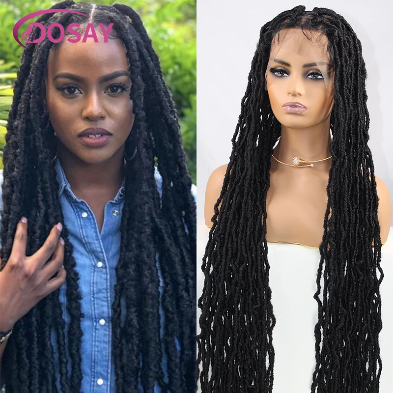 

40" Synthetic Dreadlock Wigs Box Braid Wig Full Lace Braided Wig Braids Hair Wig For Black Women Braiding Hair Wavy Locs Dosay