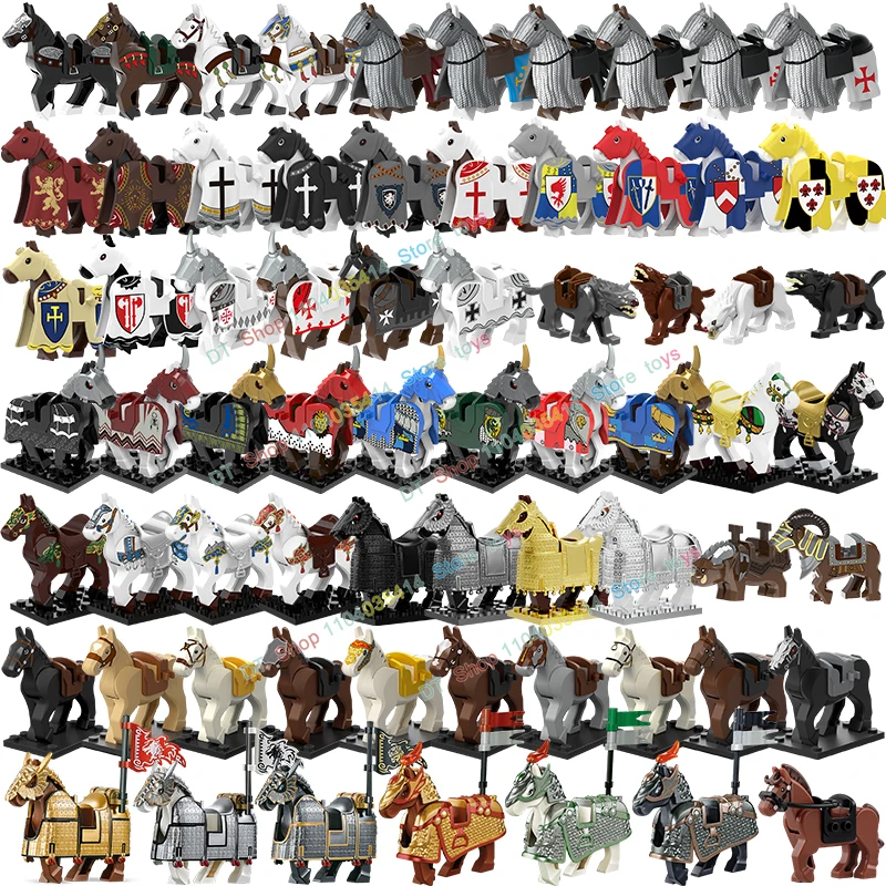 Ancient Military Cavalry Mounts War Horse Animal Building Blocks Bricks Mini Action Figures Toys For Children gifts BR851