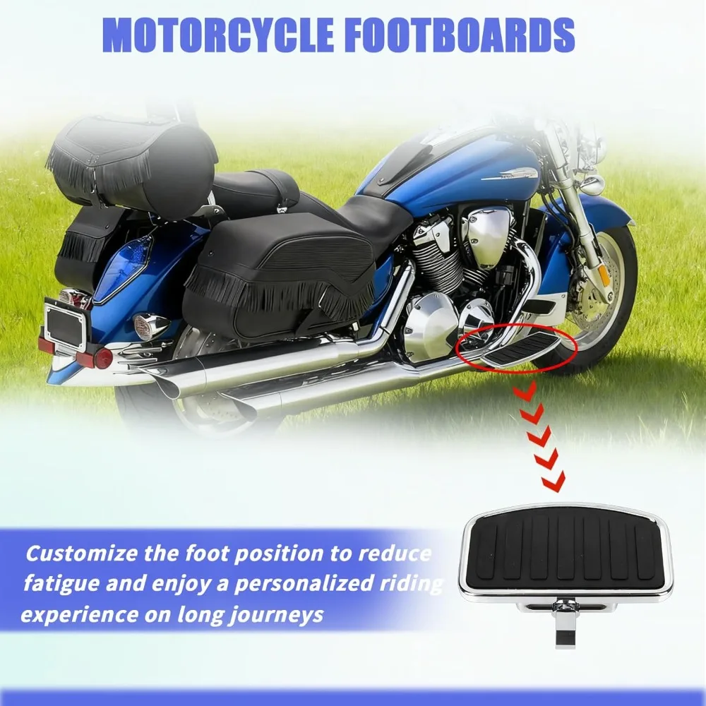 Universal Motorcycle Floorboards Adjustable Rear Passenger Foot Pegs for Yamaha Vstar Dragstar 400 650 V-Max XV125 XV250