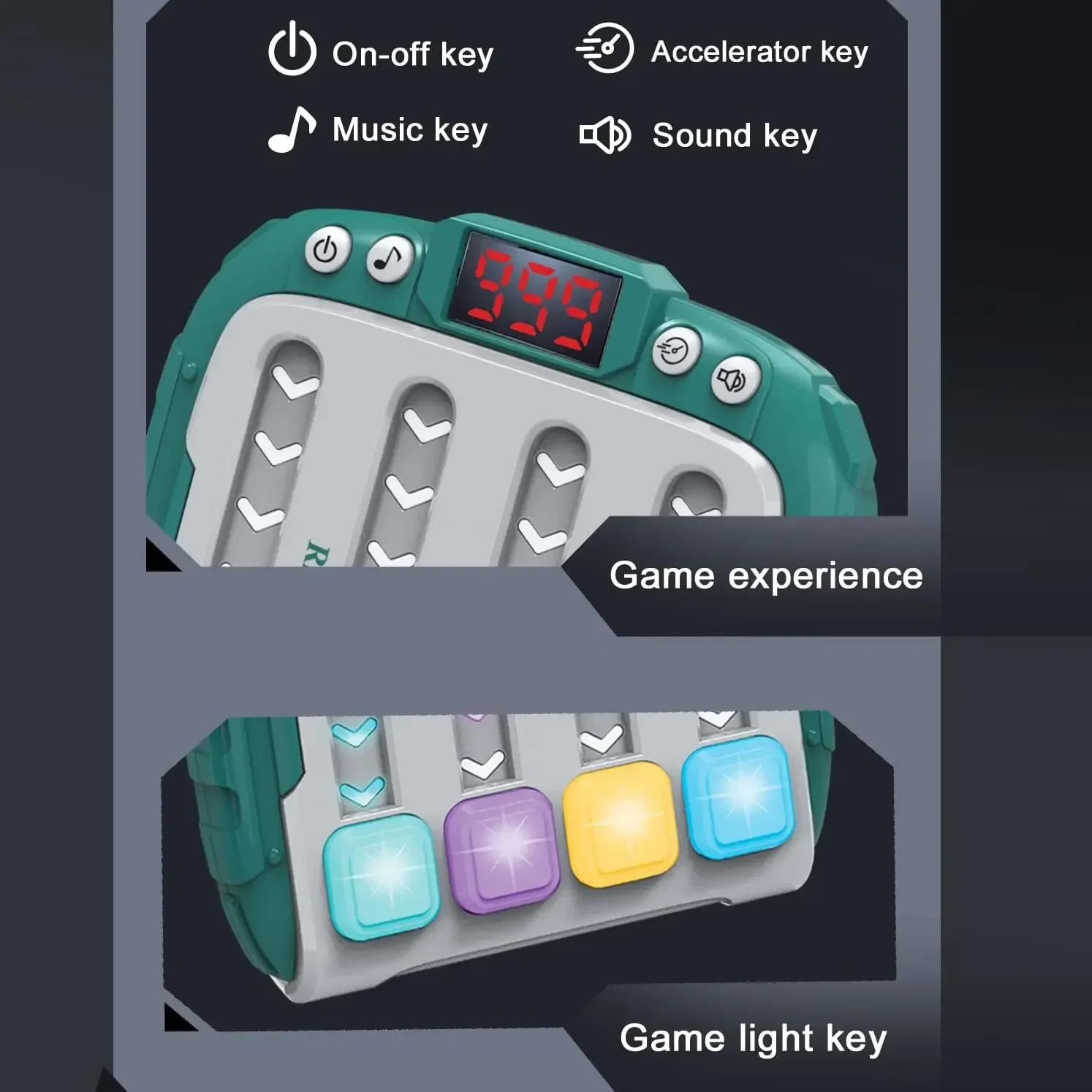 آلة لعبة دفع إيقاع الموسيقى الإلكترونية المحمولة للسفر، لعبة دفع سريعة الضغط، لغز التوحد مع هدية لعبة خفيفة #4