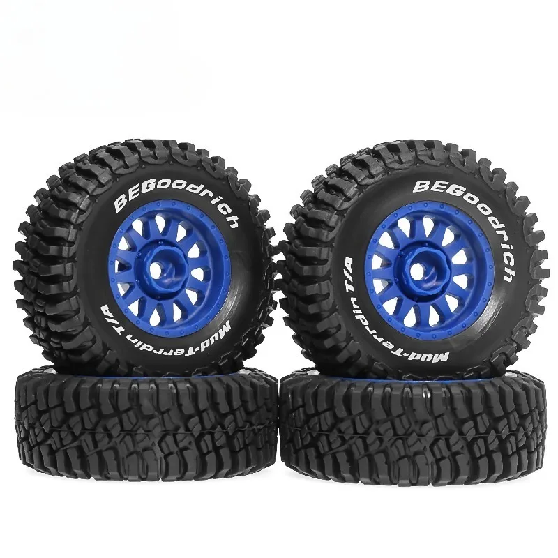 4Pcs 70mm Rubber Tires & Rims Set, Ready to Run Upgrade Wheels for 1/14 MJX HYPER GO 14301 14302, 1/16 JJRC Q130 RC Car