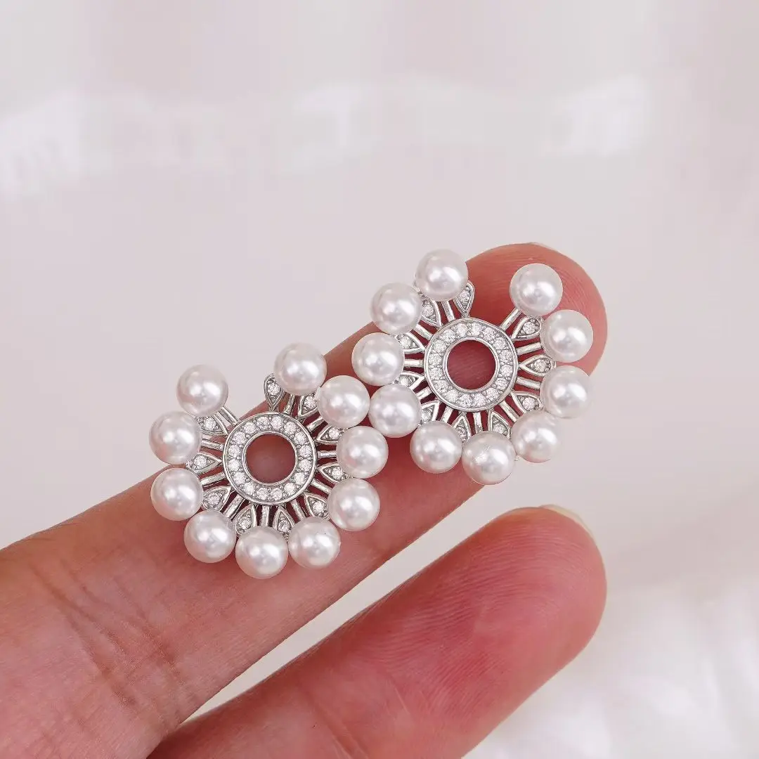 

S925 Sterling Silver Earrings Base Findings Mountings Jewelry Mounts Fittings Accessories for 4-5mm Pearls 3 pairs/lot