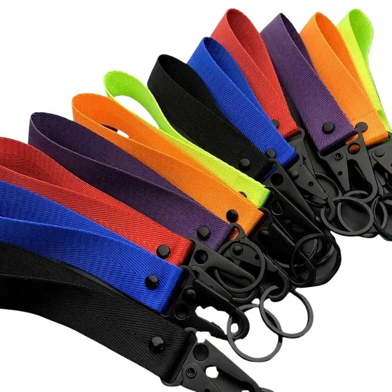 Schlüsselanhänger aus Nylon-Gurtband, robuste Handgelenkschlaufe, bunter universeller Schlüsselhalter für Auto, Handy, Ausweis. – Detail 6