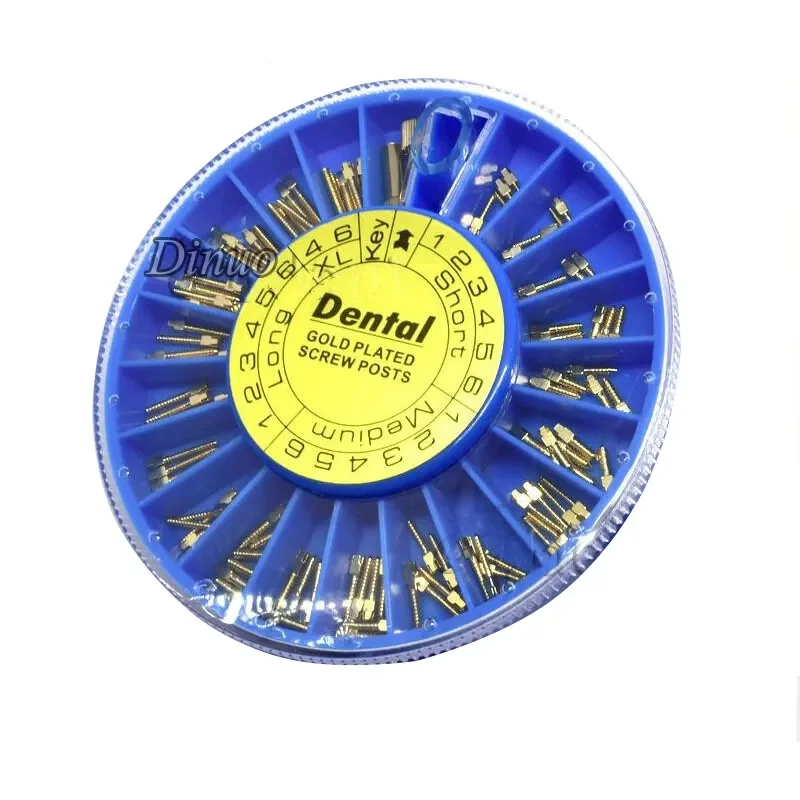 

120pcs/box Oral Care Tooth Whitening Dental Screw Post Gold Plated Materials Files Dentist Tool Dentistry